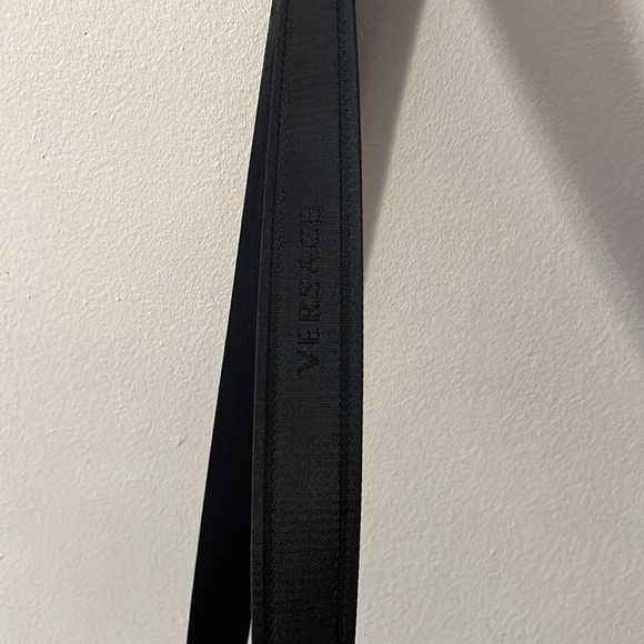 Versace unisex embossed logo monogram leather messenger briefcase crossbody bag - Picture 7 of 10